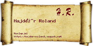 Hajdár Roland névjegykártya